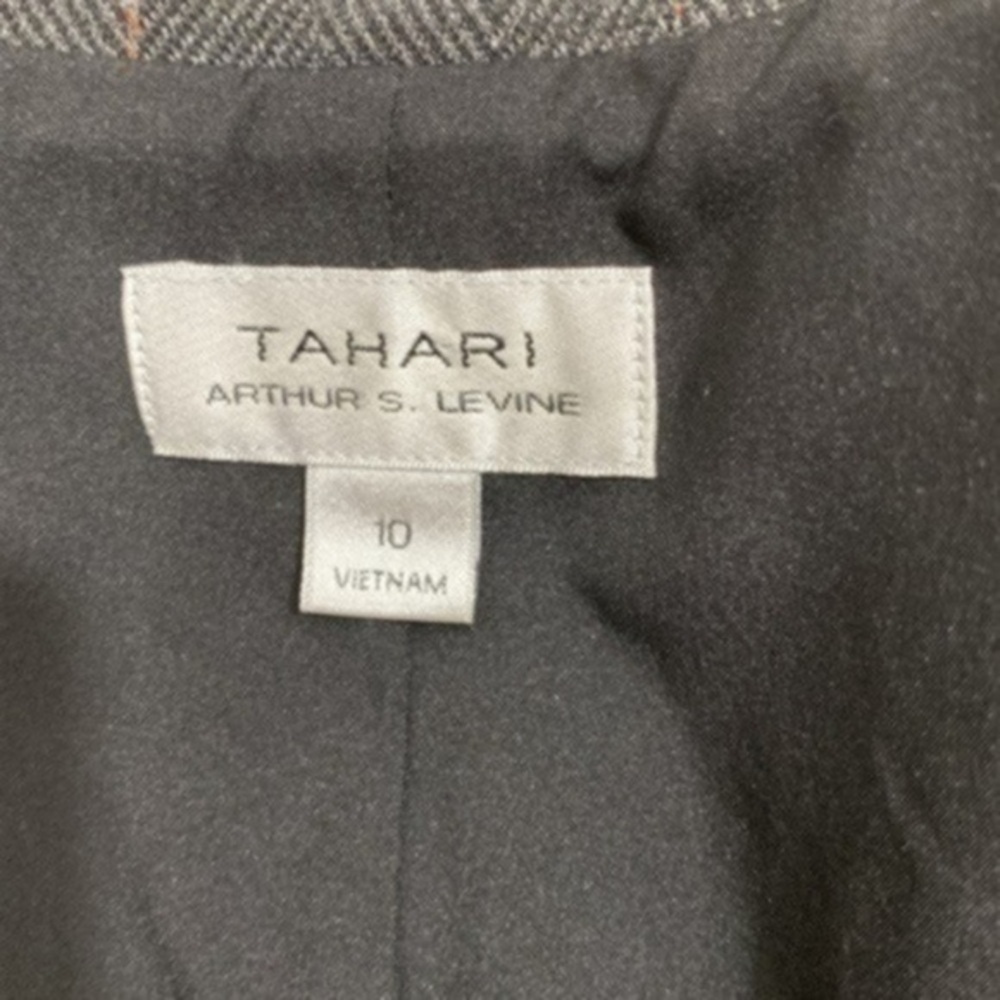 TAHARI Womens Black Pocketed Zippered Plaid Motorcycle Jacket Size 10 - Picture 12 of 13